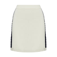 RUCHED STRIPED RIB SKIRT