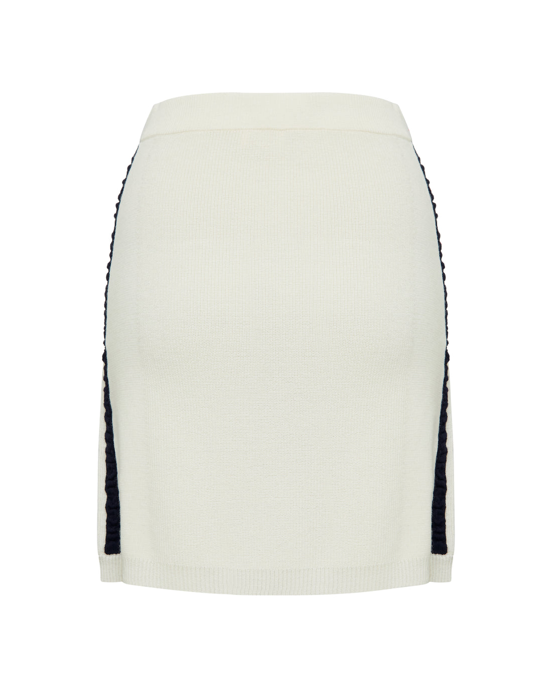 RUCHED STRIPED RIB SKIRT