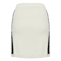 RUCHED STRIPED RIB SKIRT