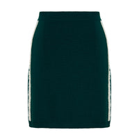 Ladies Wool Skirt in Emerald styled with a sweater – sporty yet elegant knitwear