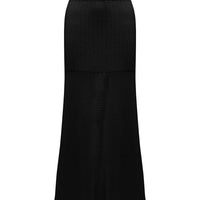 Maxi black pointelle skirt perfect for summer events.