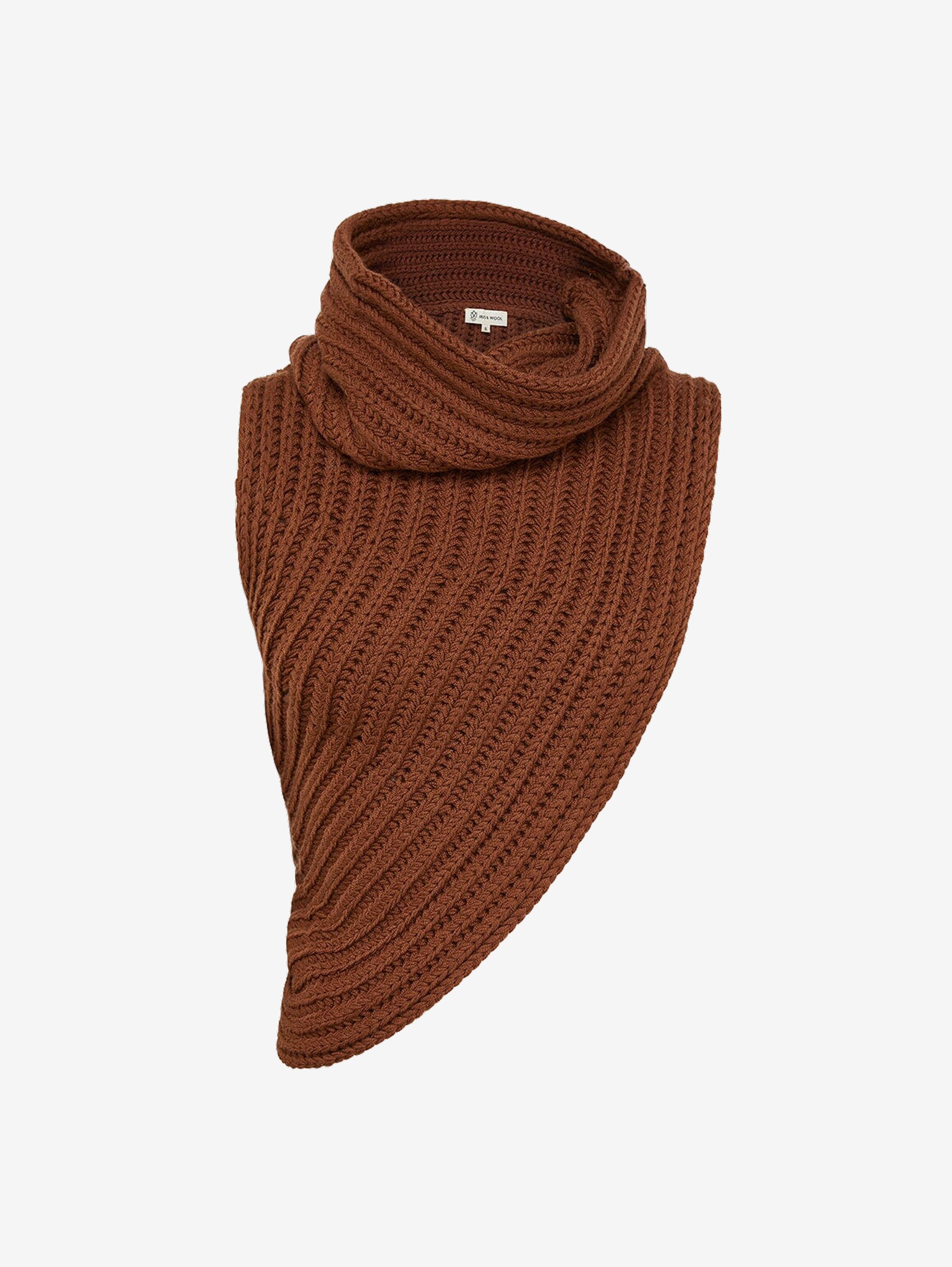 Brown Snood | Textured Merino Wool Scarf