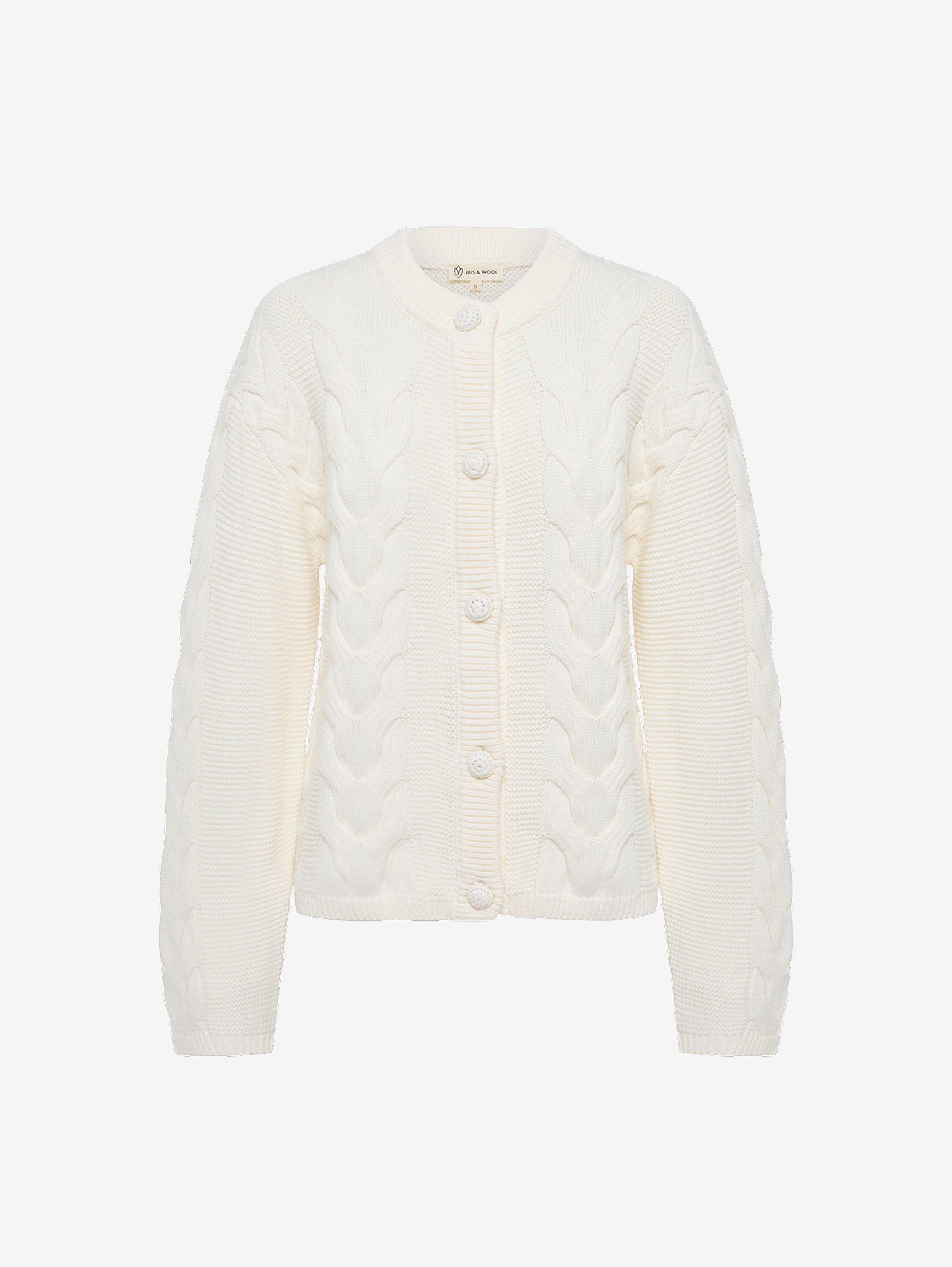 新品 commesi studio Tendawool Cardi Ivory Big Cable Cardi Ivory