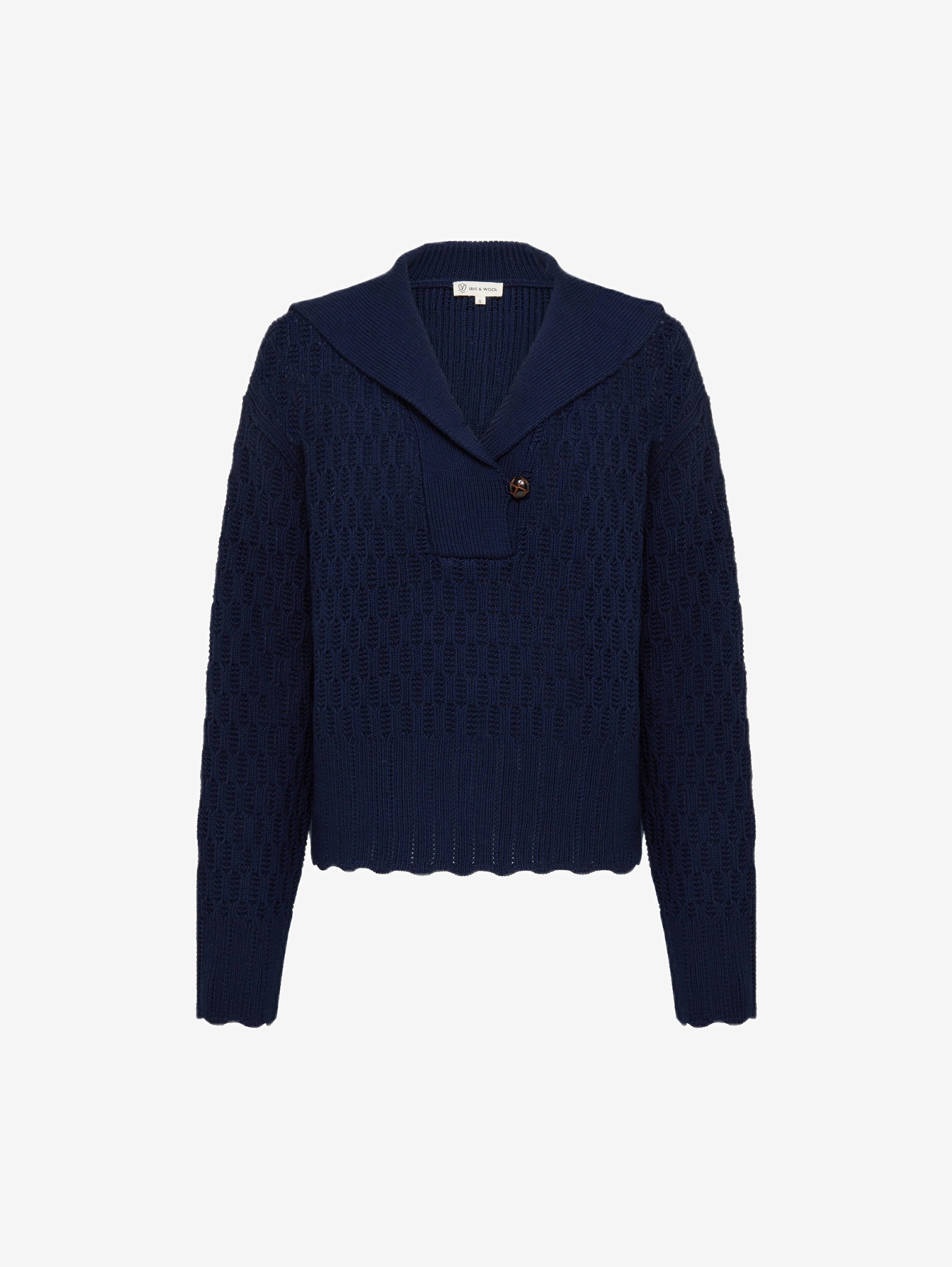 Merino Sweater for Women – Navy Ladies Wool Sweater | Sailor