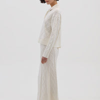 Heart Cable Button Neck Knitwear Iris and Wool