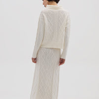 Heart Cable Maxi Skirt Skirt Iris and Wool