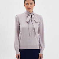 Jacqueline Bow Sweater Knitwear Iris and Wool