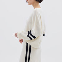 Ruched Striped Rib Skirt Skirt Iris and Wool
