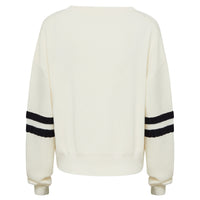 Ruched Striped Rib Sweater Knitwear Iris and Wool