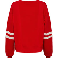 Ruched Striped Rib Sweater Knitwear Iris and Wool