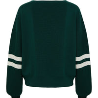 Ruched Striped Rib Sweater Knitwear Iris and Wool