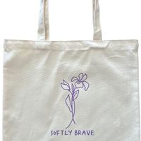 Softly Brave Tote Bag Iris and Wool