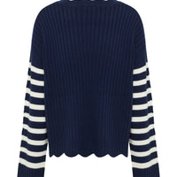 Striped Scallop Sweater Knitwear Iris and Wool