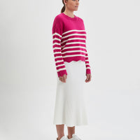 Striped Scallop Sweater Knitwear Iris and Wool