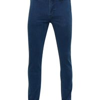 Close-up of Iris & Wool branded hardware on Elephant Ear jeans.