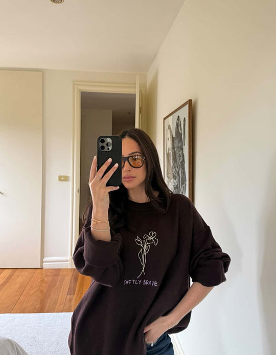 Patrice Daglis wears Softly Brave