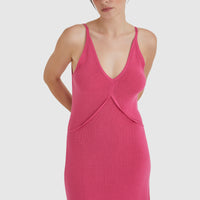 Pomegranate Blair Frill Hem Slip Dress with sleek design and frill hem.