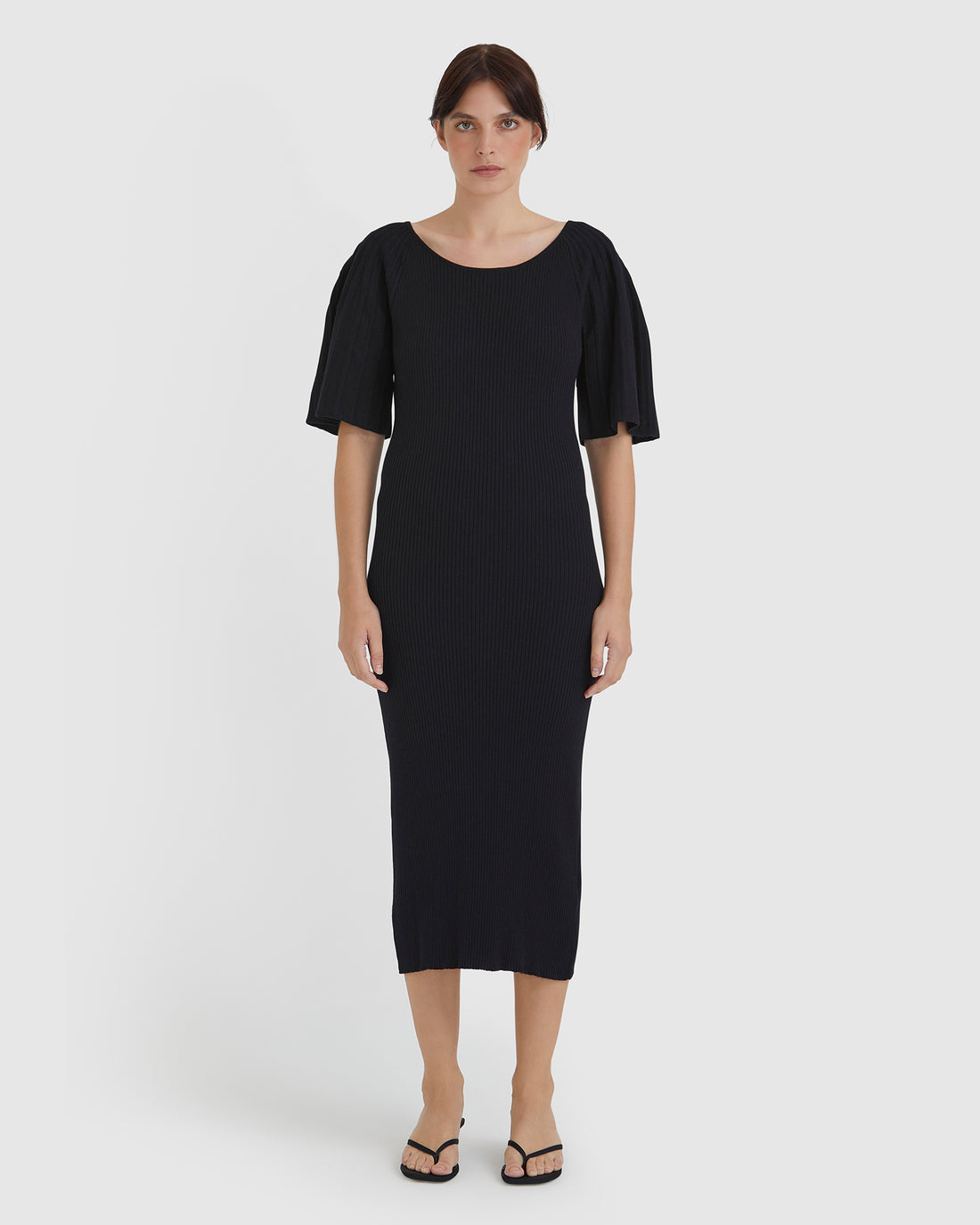 FLEUR PLEAT SLEEVE DRESS