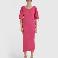 FLEUR PLEAT SLEEVE DRESS