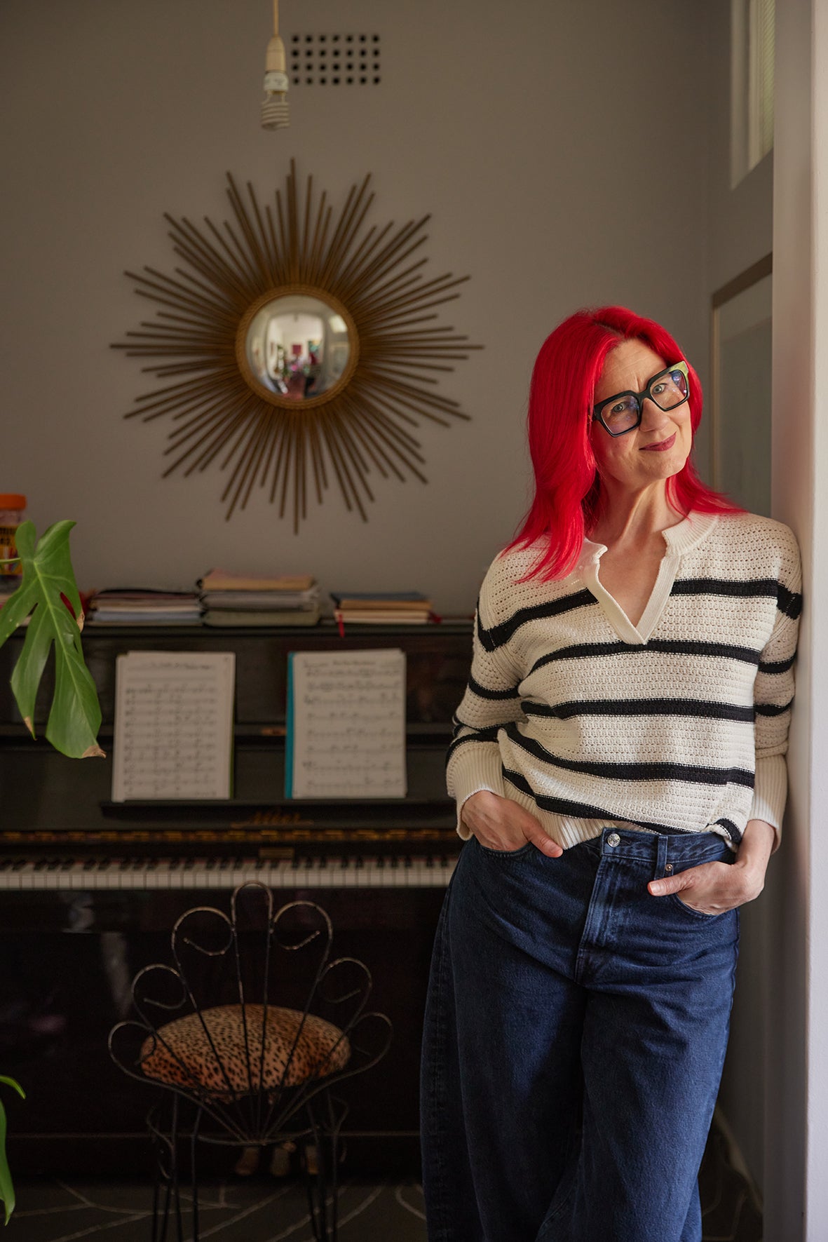 Wrapped in warmth—Glynis wears a soft and stylish Australian Merino wool jumper.