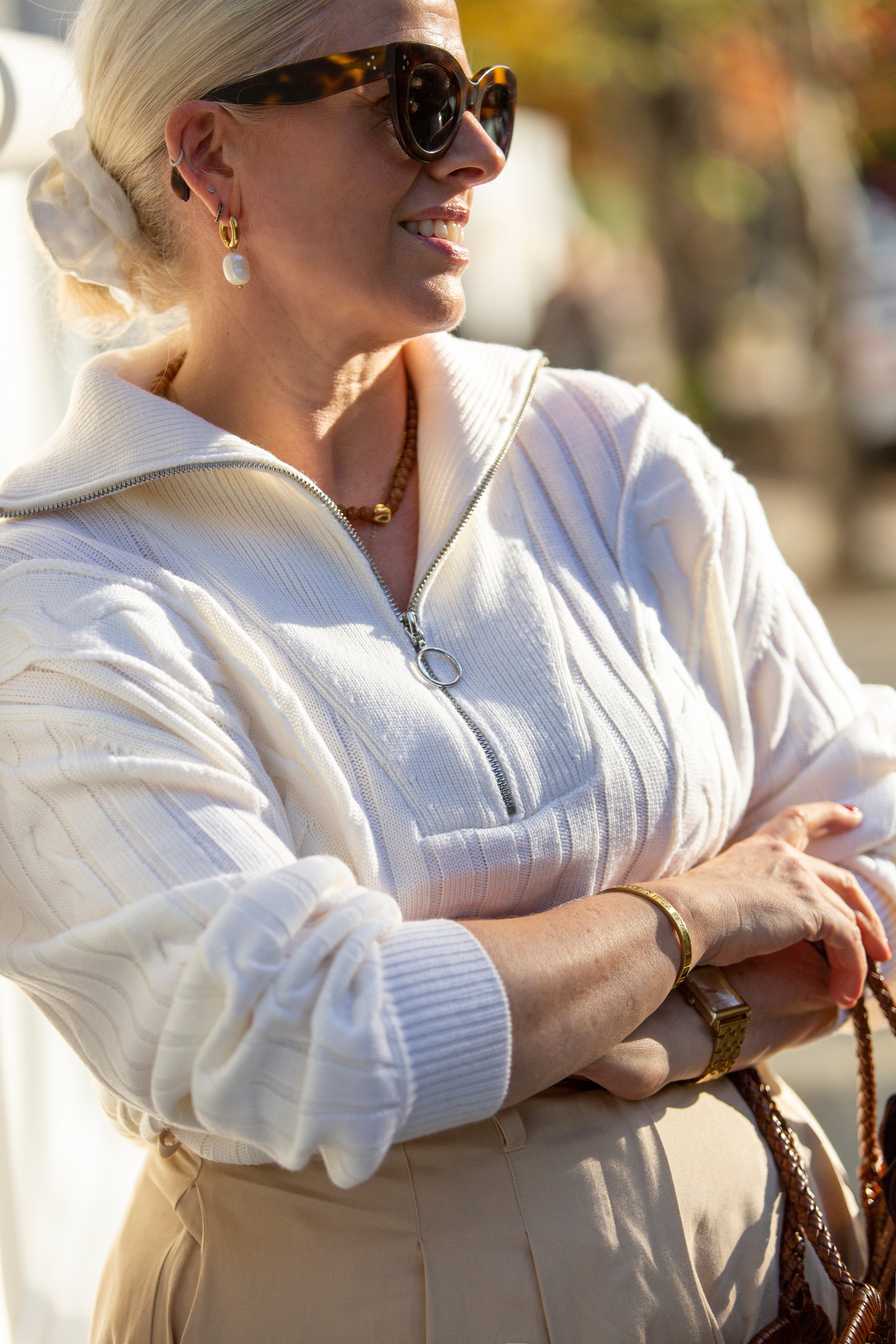 Slow fashion and elegance combine as Emily Fitch-Miller embraces a warm Merino wool sweater.