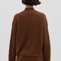 CORDED RIB HIGH NECK SWEATER