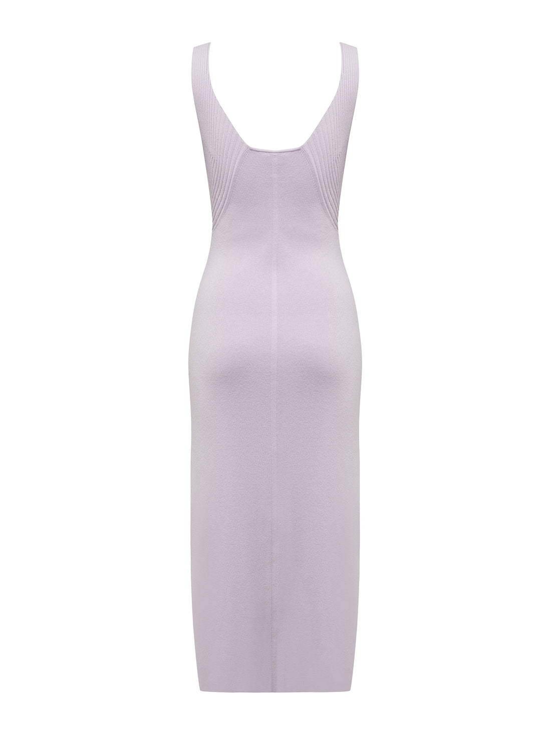 Lilac Jessica Tank Merino Wool Dress with contrasting ribbed detailing.