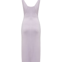 Lilac Jessica Tank Merino Wool Dress with contrasting ribbed detailing.