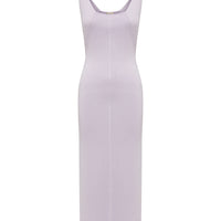 Lilac Jessica Tank Wool Dress with contrasting ribbed detailing.