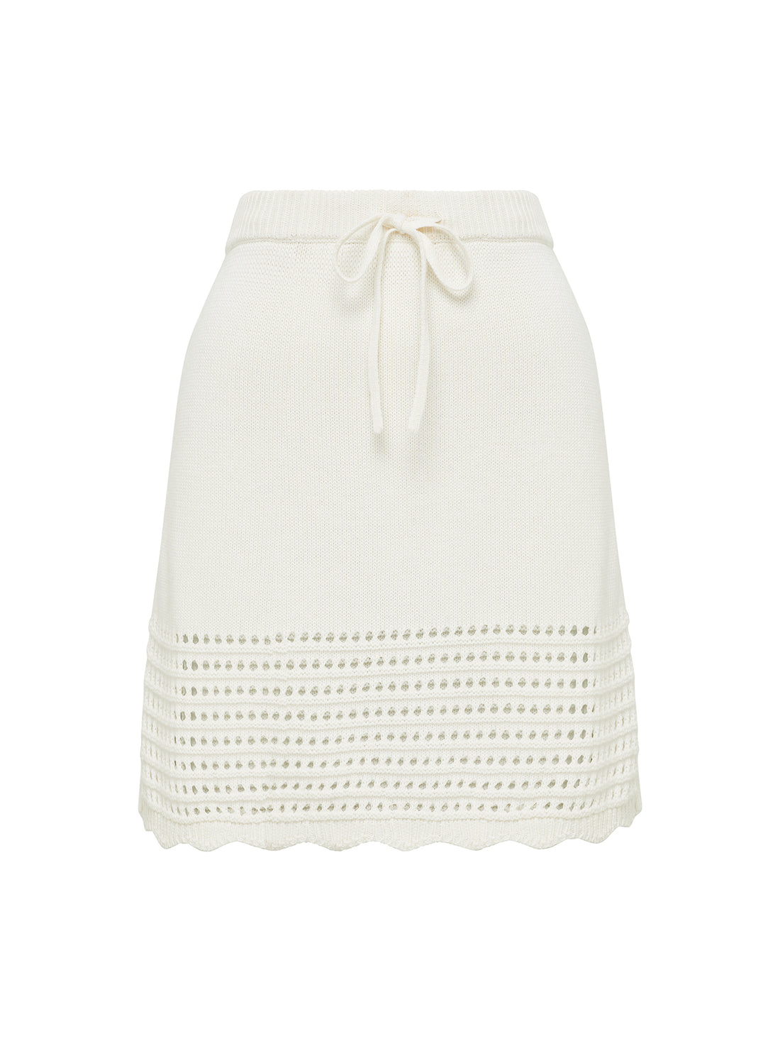 Close up of the perfect mini skirt for summer in white.