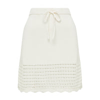 Close up of the perfect mini skirt for summer in white.