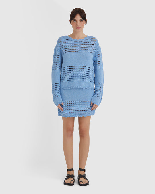 Merino Wool Clothing- The Margot Crochet Sweater and Mini Skirt by Iris and Wool