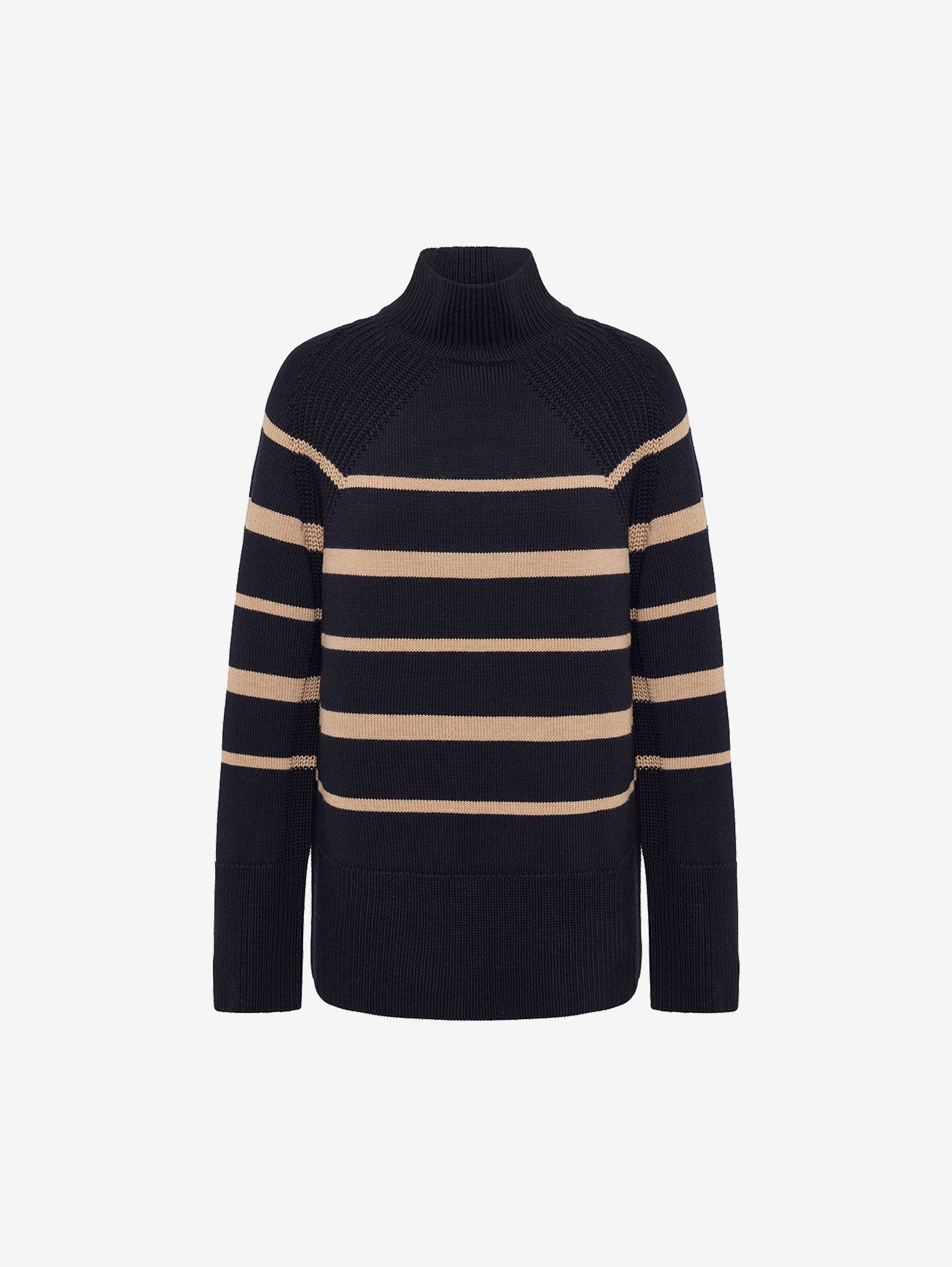 High Neck Stripe Sweater