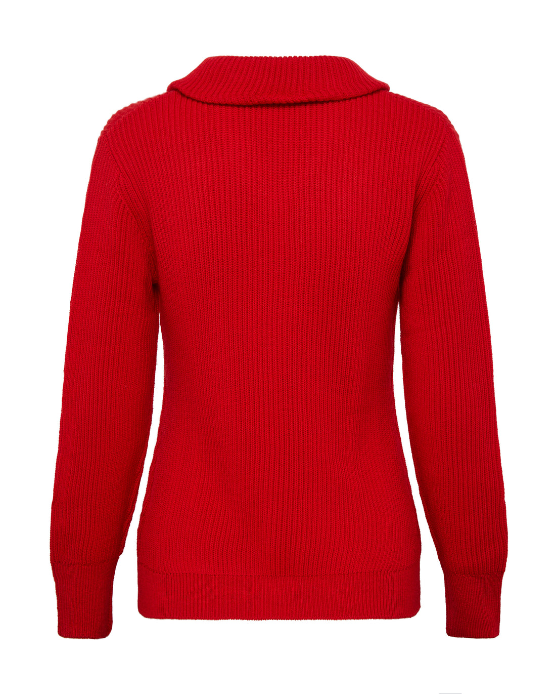 COLLAR V NECK RIB SWEATER