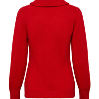 COLLAR V NECK RIB SWEATER