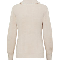 COLLAR V NECK RIB SWEATER