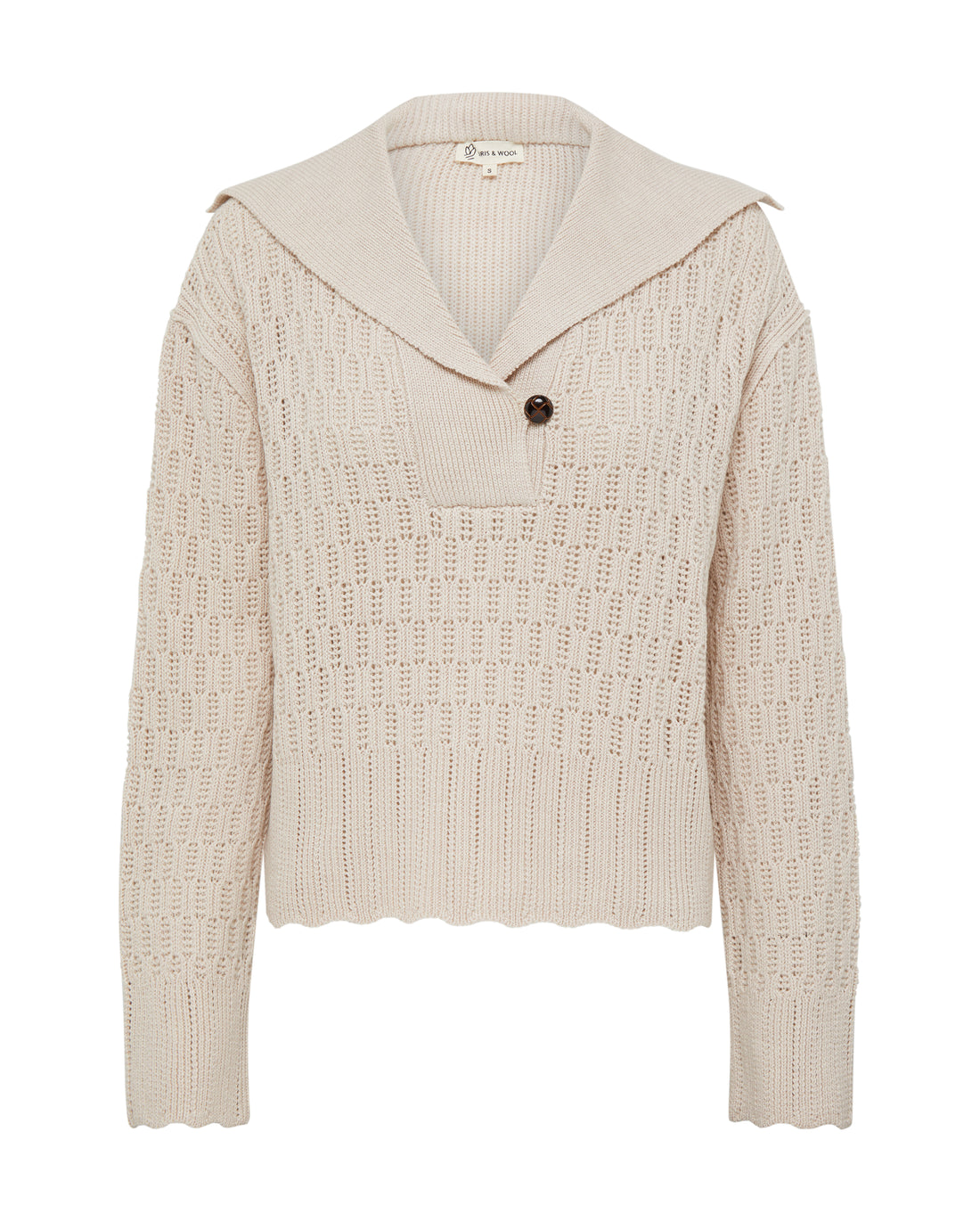 CORDED RIB SAILOR COLLAR SWEATER