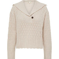 CORDED RIB SAILOR COLLAR SWEATER