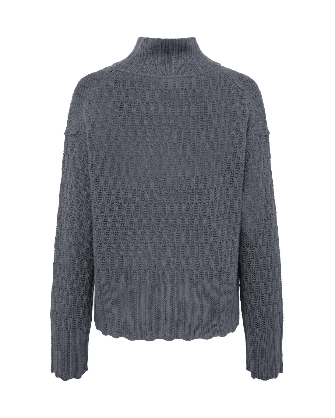 CORDED RIB HIGH NECK SWEATER