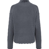 CORDED RIB HIGH NECK SWEATER