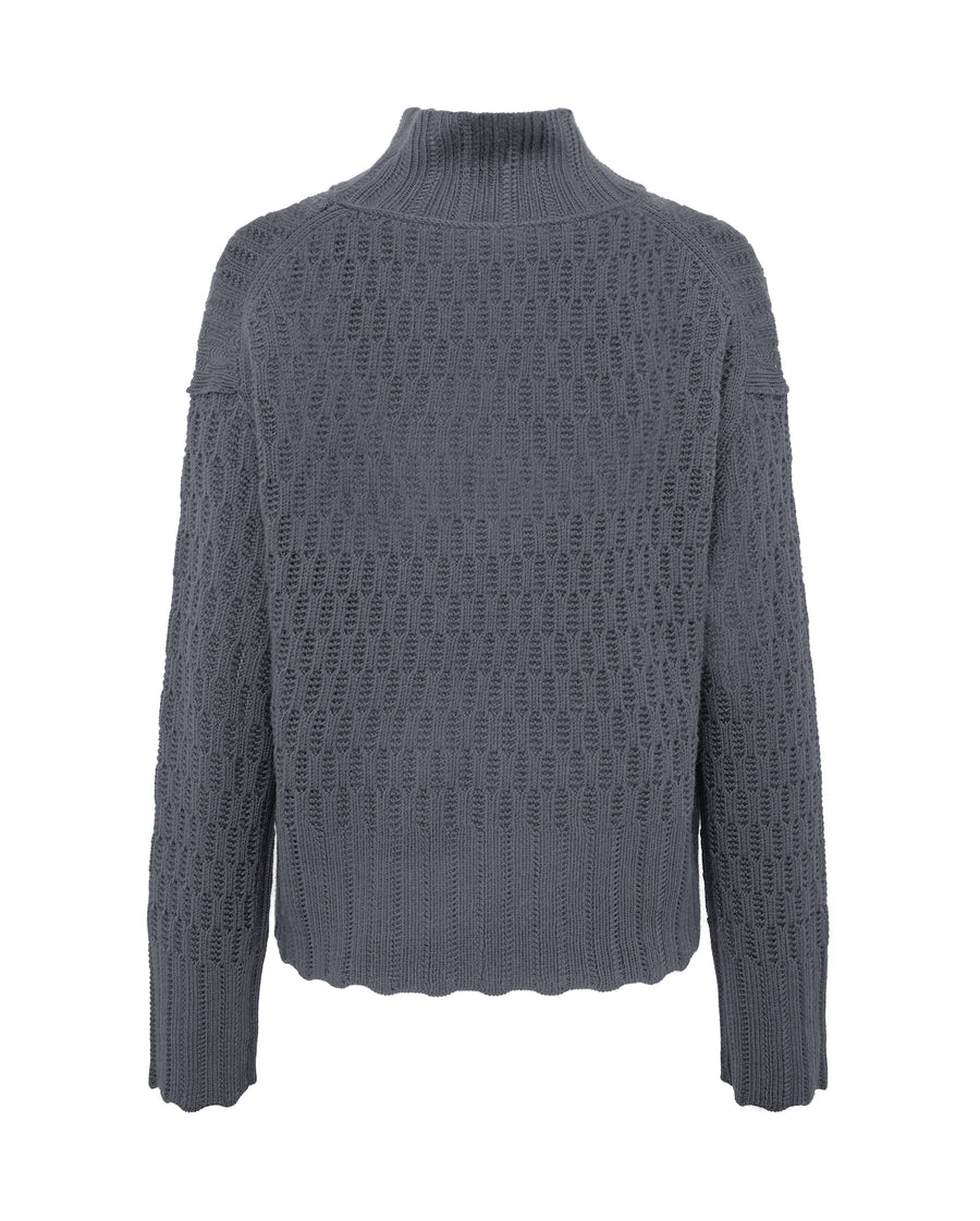 CORDED RIB HIGH NECK SWEATER