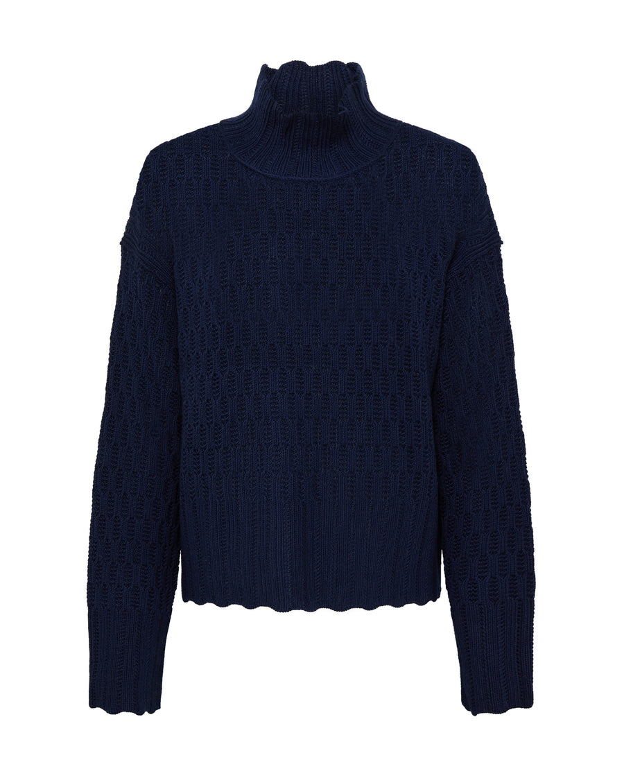 CORDED RIB HIGH NECK SWEATER