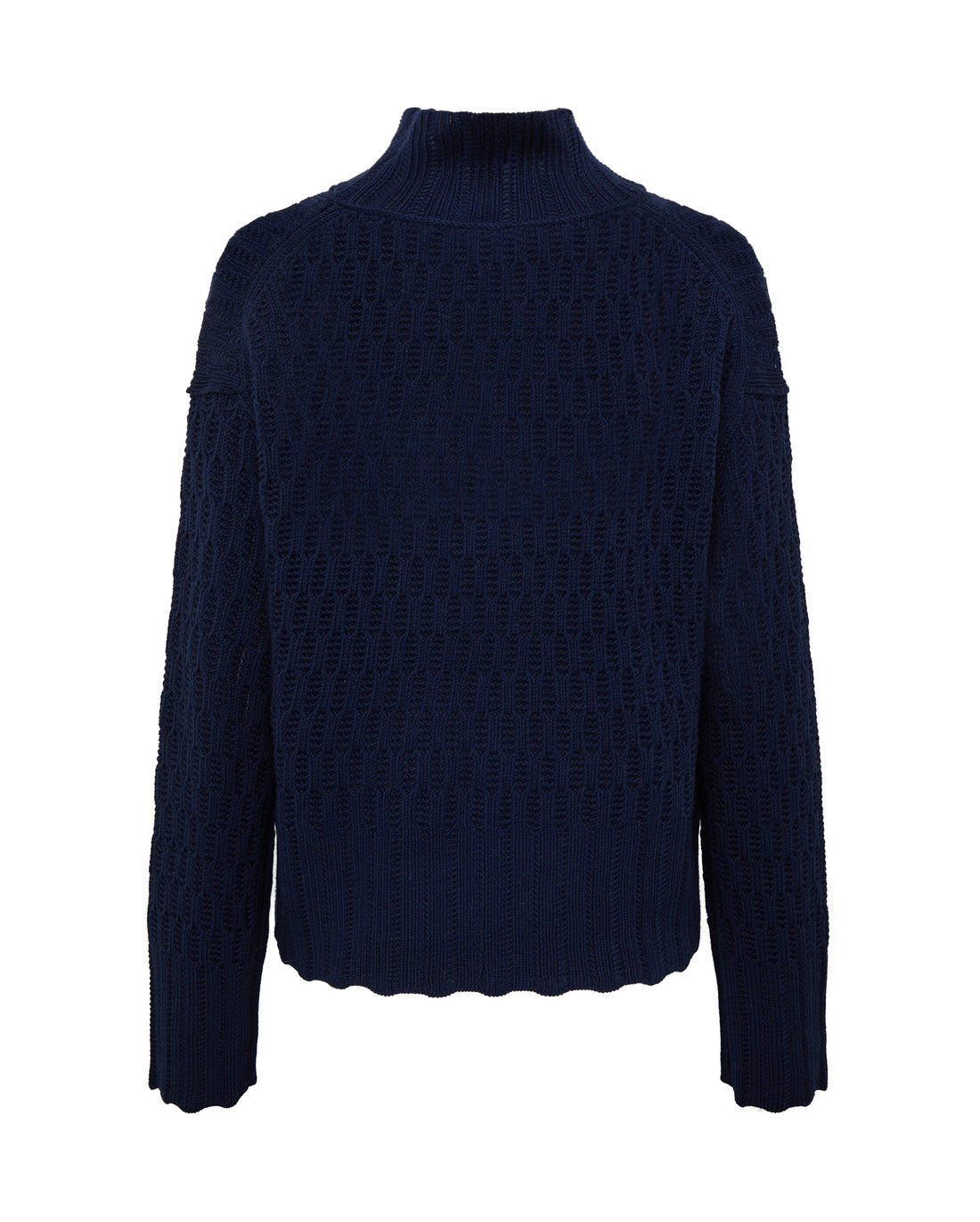 CORDED RIB HIGH NECK SWEATER