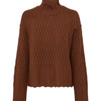 CORDED RIB HIGH NECK SWEATER