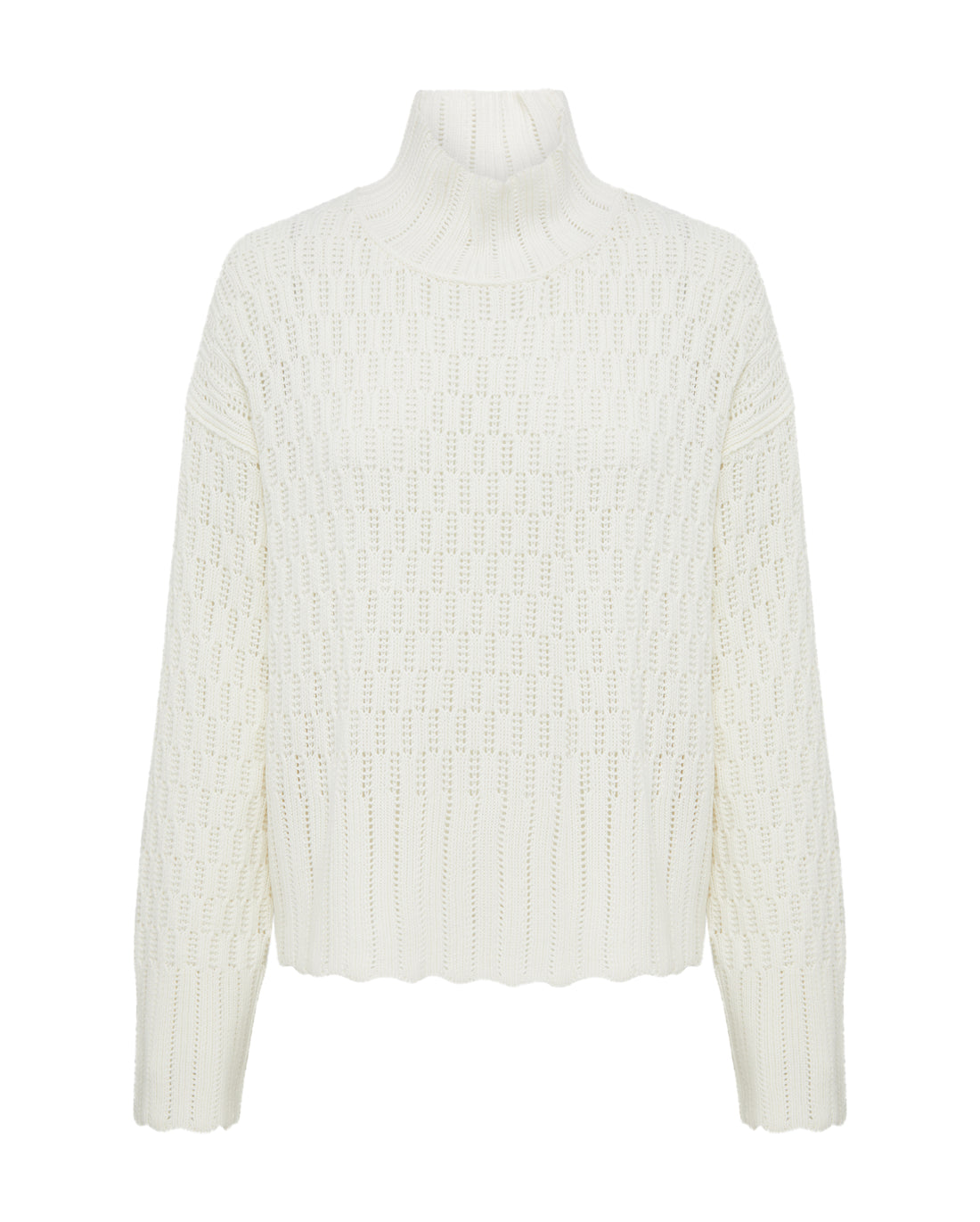 CORDED RIB HIGH NECK SWEATER