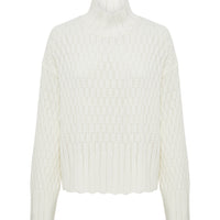 CORDED RIB HIGH NECK SWEATER