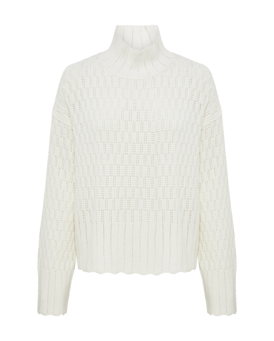 CORDED RIB HIGH NECK SWEATER