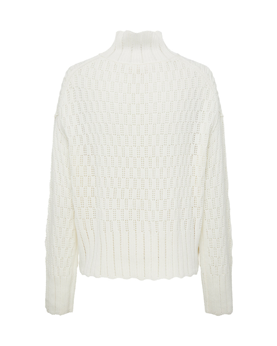 CORDED RIB HIGH NECK SWEATER