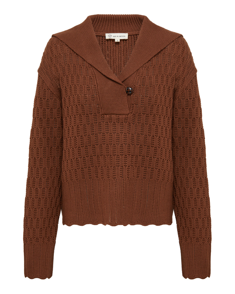 CORDED RIB SAILOR COLLAR SWEATER