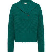 CORDED RIB SAILOR COLLAR SWEATER